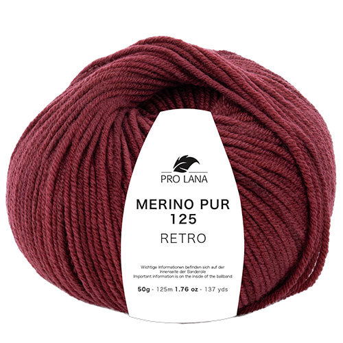 Merino 125 Retro bordeaux meliert