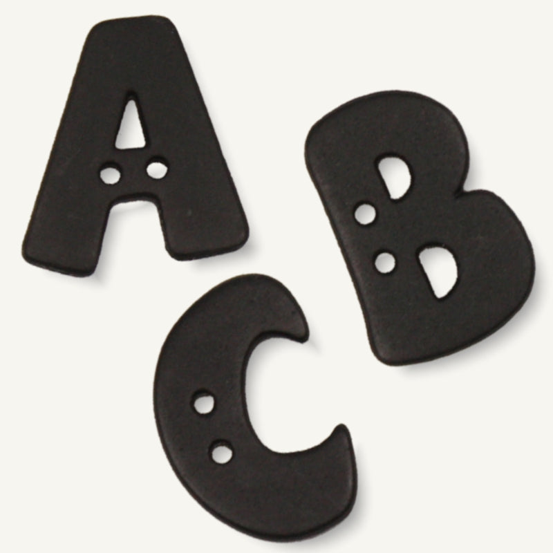 Alphabetknopf schwarz (einzeln)