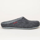 Merino-Hausschuh mit Ledersohle "anthrazit"