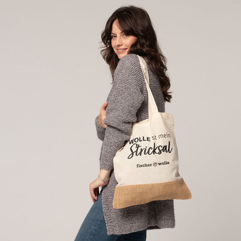 Jutetasche "Stricksal"