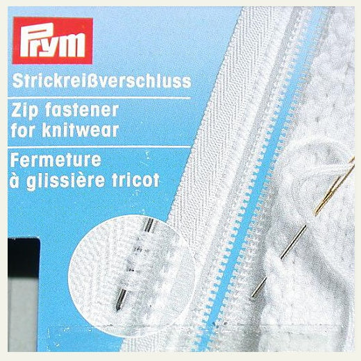 Strickreißverschluss grau